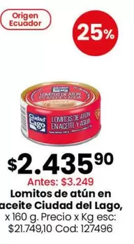 Ciudad del Lago - Lomitos de atún en aceite