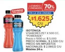 Powerade - ISOTÓNICA V/SABORES PET X 500 CC
