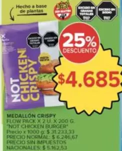 X$ - MEDALLÓN CRISPY "NOT CHICKEN BURGER"