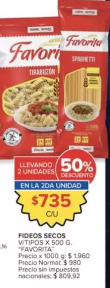 Favorita - FIDEOS SECOS