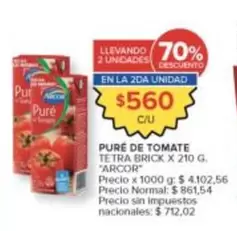 Arcor - PURE DE TOMATE TETRA BRICK