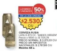 Andes - CERVEZA RUBIA LATA