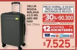 VALIJA RÍGIDA MÁLAGA 63,5 MS. ABS 8W