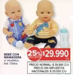 BEBÉ CON MAMADERA