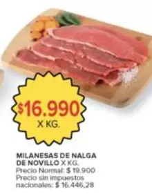 X$ - MILANESAS DE NALGA DE NOVILLO