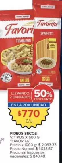 Favorita - FIDEOS SECOS