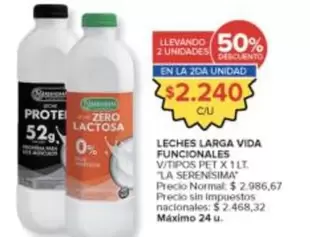 La Serenísima - LECHES LARGA VIDA FUNCIONALES