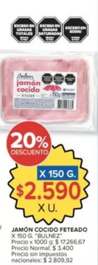 X$ - JAMÓN COCIDO FETEADO