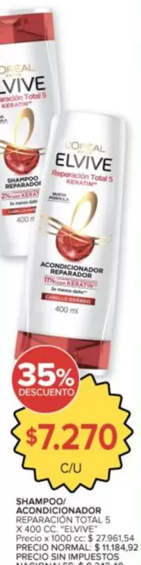 Elvive - SHAMPOO/ ACONDICIONADOR REPARACION TOTAL 5 X 400 CC