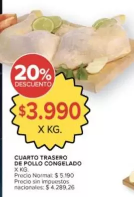 X$ - CUARTO TRASERO DE POLLO CONGELADO