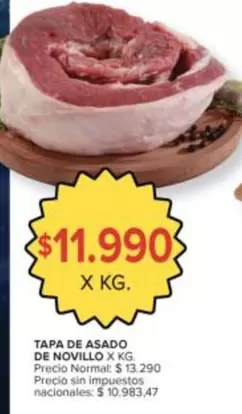 X$ - TAPA DE ASADO DE NOVILLO