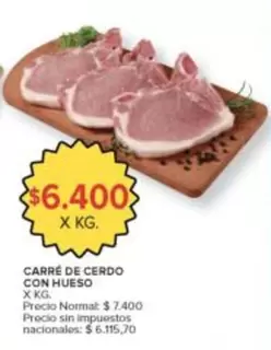 X$ - CARRE DE CERDO CON HUESO