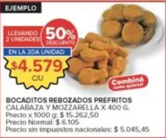 X$ - BOCADITOS REBOZADOS PREFRITOS CALABAZA Y MOZZARELLA