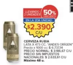 Andes - CERVEZA RUBIA LATA