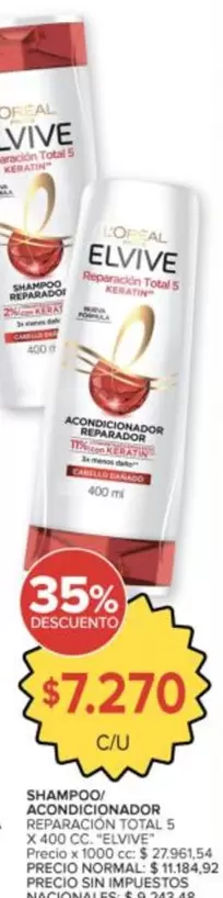 Elvive - SHAMPOO/ ACONDICIONADOR REPARACION TOTAL 5