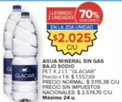Glaciar - AGUA MINERAL SIN GAS BAJO SODIO