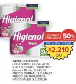 Higienol - HOJA SIMPLE FRESH ALOE