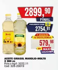 Molto - ACEITE GIRASOL X 900 CC