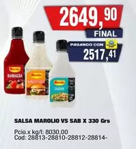 Marolio - SALSA MAROLIO VS SAB X 330 GRS
