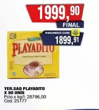 Playadito - YER.SAQ PLAYADITO X 50 UNID