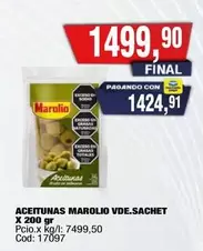 Marolio - ACEITUNAS MAROLIO VDE.SACHET