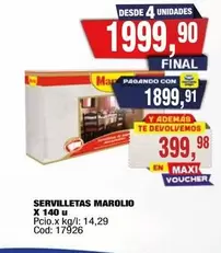 Marolio - SERVILLETAS X 140 u