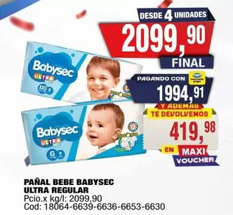Babysec - PAÑAL BEBE ULTRA REGULAR