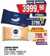 Nivea - JABON NIVEA 3 X 125 GR