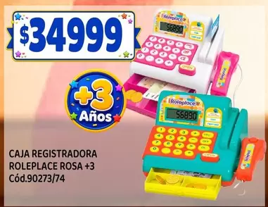 CAJA REGISTRADORA ROLEPLACE ROSA +3 Cód.90273/74