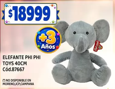 ELEFANTE PHI PHI TOYS 40CM Cód.87667