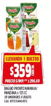 Baggio - BAGGIO PRONTO NARANJA/ MANZANA x 125 CC