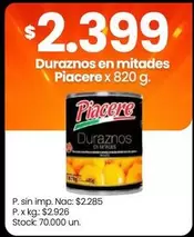 Piacere - Duraznos en mitades
