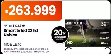 Noblex - Smart tv led 32 hd