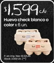 X$ - Huevo check blanco o color
