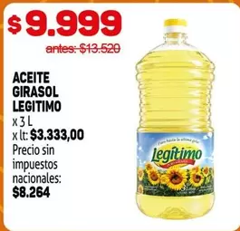 Legítimo - ACEITE GIRASOL LEGITIMO