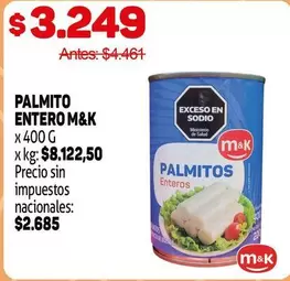 M&K - PALMITO ENTERO