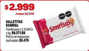 Sonrisas - GALLETITAS SONRISA Frambruesa