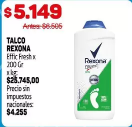 Rexona - TALCO Effic Fresh x 200 Gr
