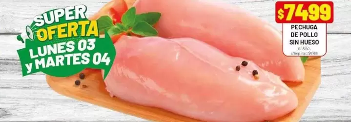 Pechuga de pollo sin hueso