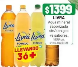 Livra - Agua mineral saborizada sin/con gas vs sabores