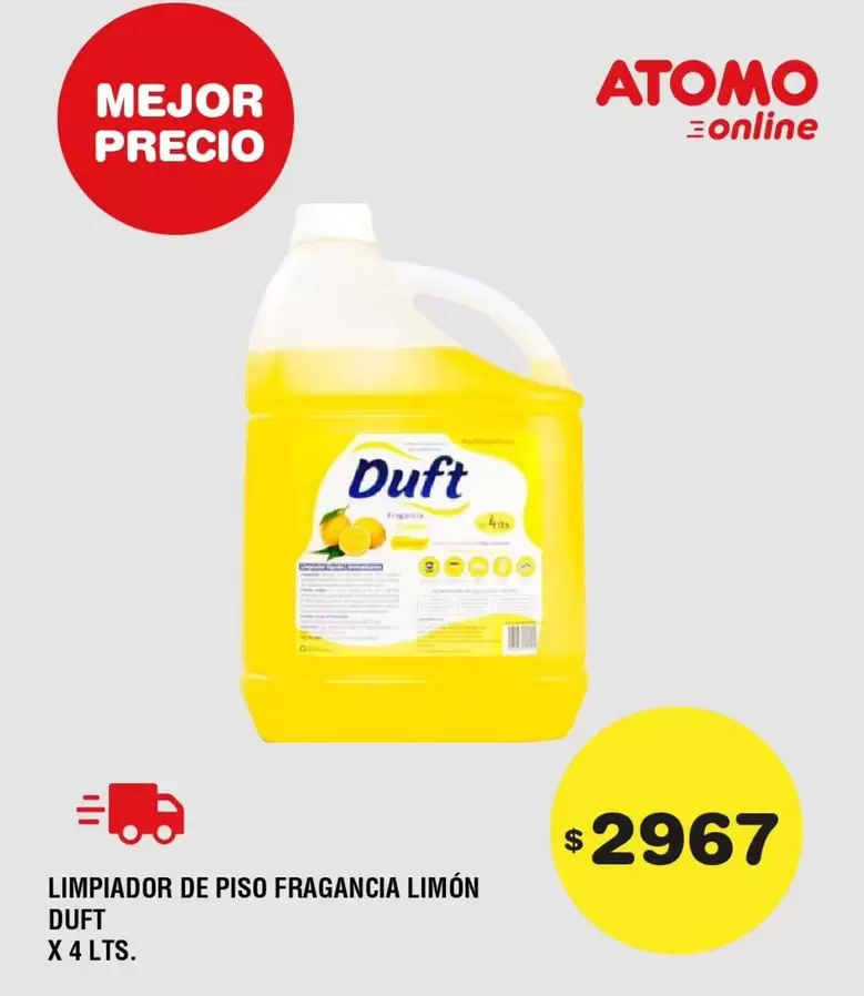 Atomo - Limpiador de Piso Fragancia Limón