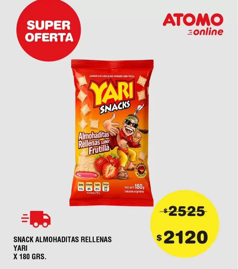Atomo - SNACK ALMOHADITAS RELLENAS