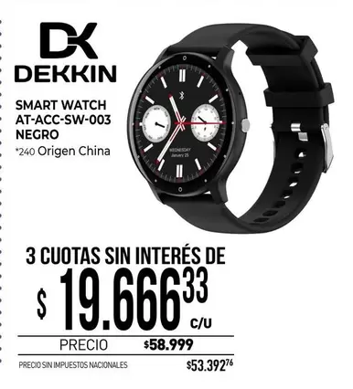 Negro - SMART WATCH AT-ACC-SW-003 NEGRO