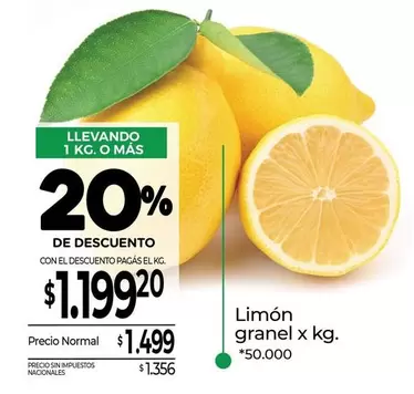 X$ - Limón granel x kg.