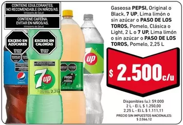 Pepsi - Gaseosa Original o Black, Lima limón o Pompelo