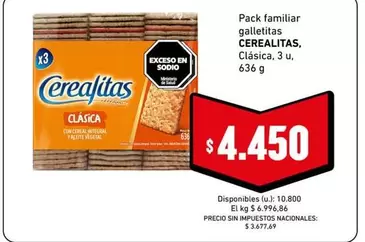 Cerealitas - galletitas CEREALITAS, Clásica