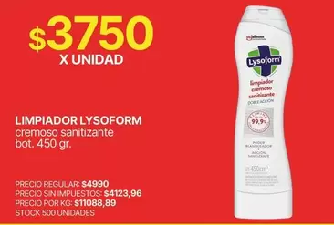 Lysoform - LIMPIADOR CREMOSO SANITIZANTE
