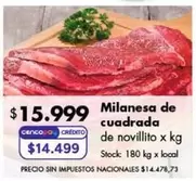 X$ - Milanesa de cuadrada de novillito