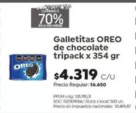 Oreo - Galletitas de chocolate tripack