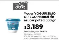 Yogurísimo - Yogur Griego Natural sin azucar pote